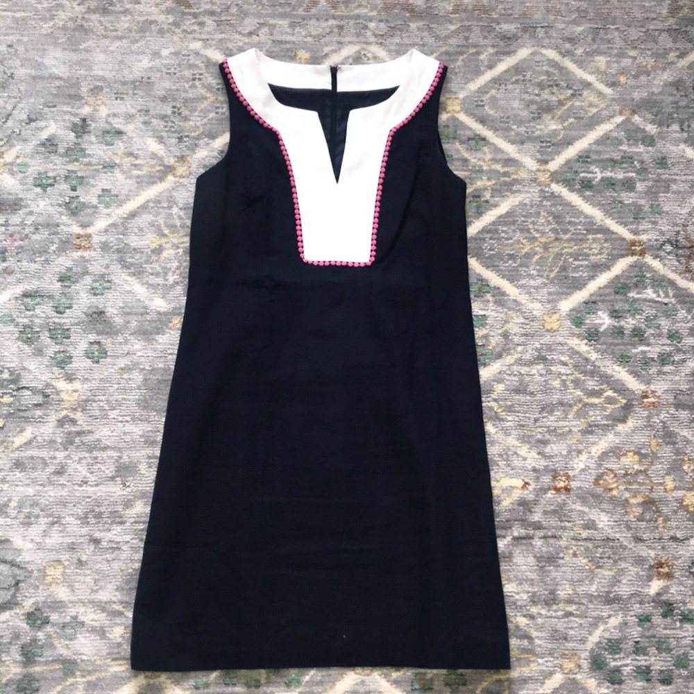 Kensie Navy Linen Dress